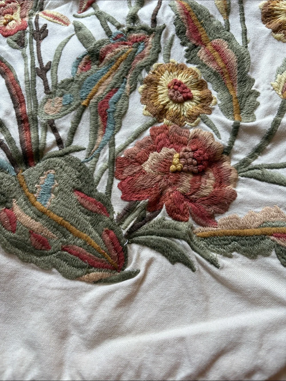 Pottery Barn embroidered pillow sham